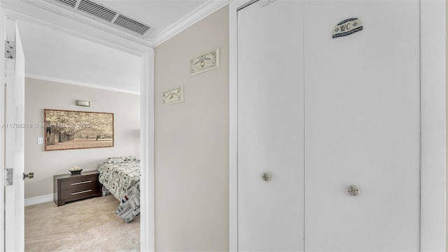 7601 E Treasure Dr Unit 1518, North Bay Village, FL 33141 - hall with ornamental molding and baseboards