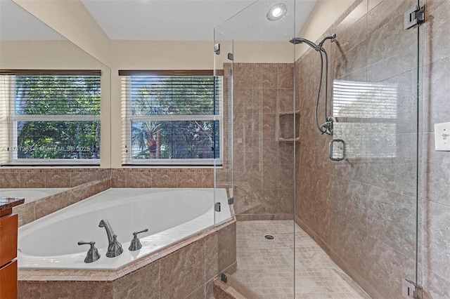 772 NW 132nd Ave, Plantation, FL 33325 - bathroom featuring a wealth of natural light, a stall shower, and a bath