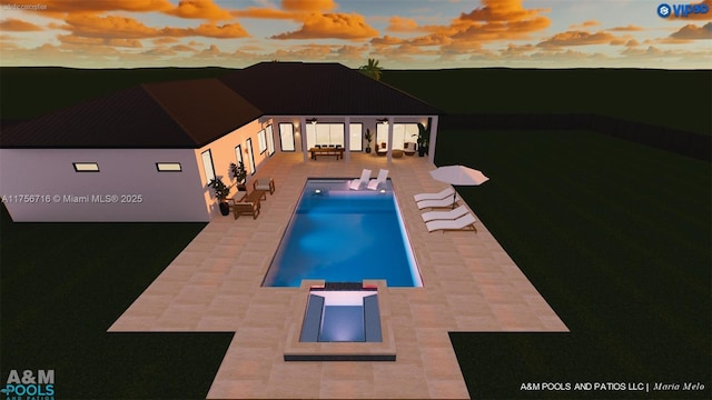 pool featuring a patio area