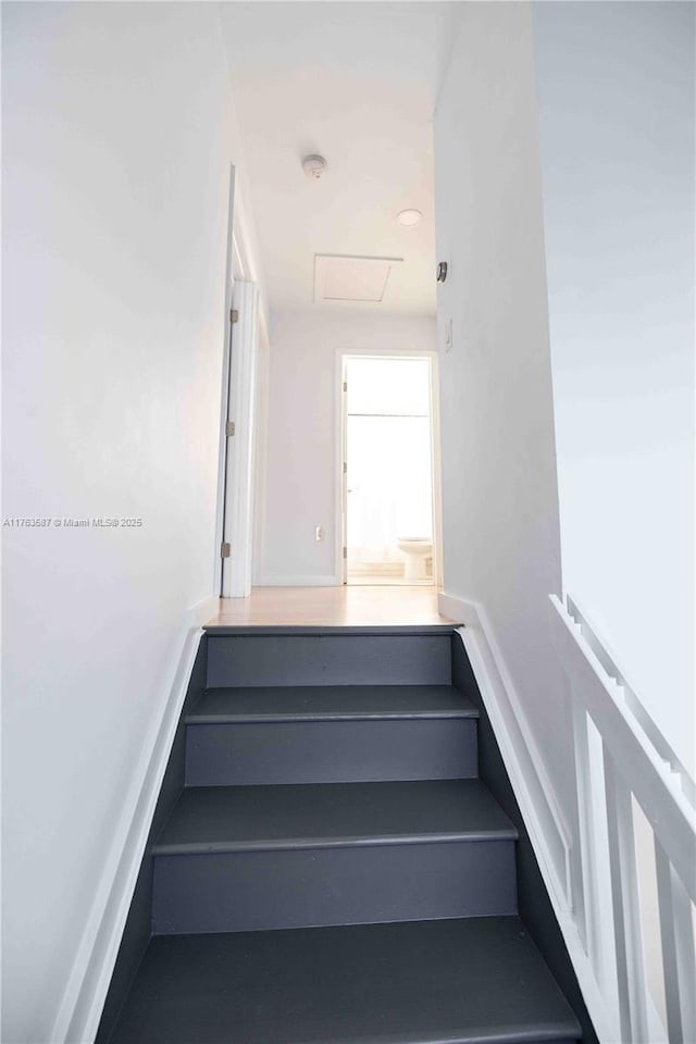 14016 SW 160th St, Miami, FL 33177 - staircase featuring attic access