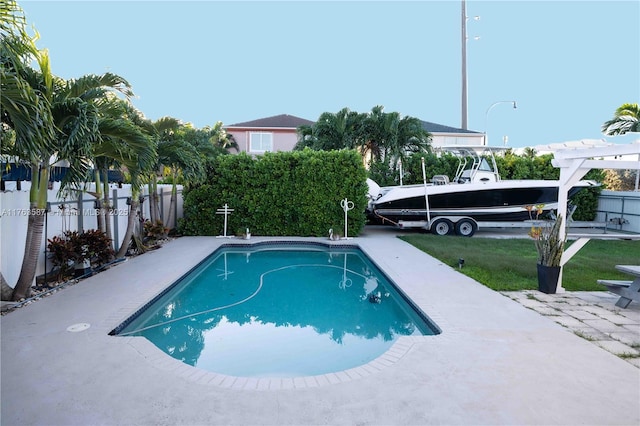 14016 SW 160th St, Miami, FL 33177 - view of pool with a pergola, fence, a fenced in pool, and a patio area