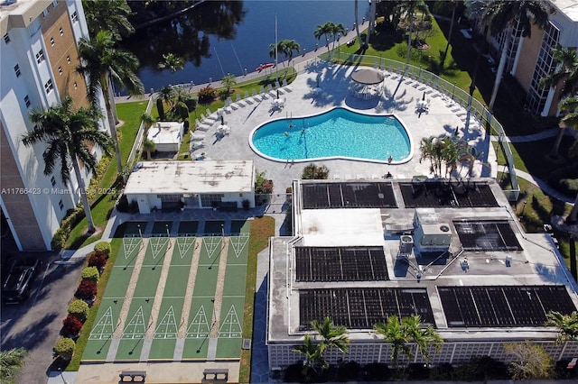 3040 NE 16th Ave Unit 104, Oakland Park, FL 33334 - drone / aerial view of a pool