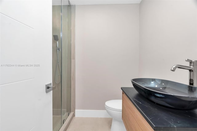 5255 Collins Ave Unit 9B, Miami Beach, FL 33140 - full bathroom with a shower stall, vanity, and tile patterned floors