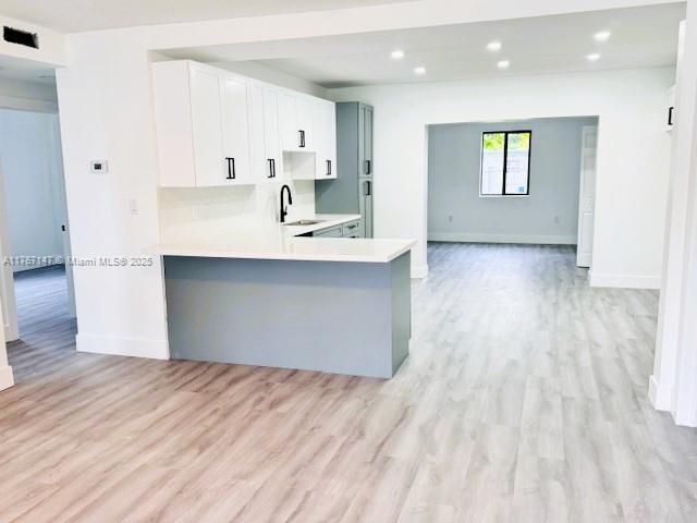 11730 NW 3rd Ave, Miami, FL 33168 - kitchen featuring visible vents, light wood-style flooring, a sink, recessed lighting, and light countertops