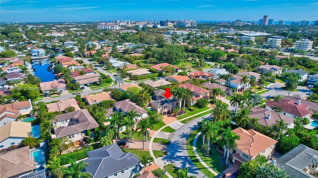 bird's eye view with a residential view