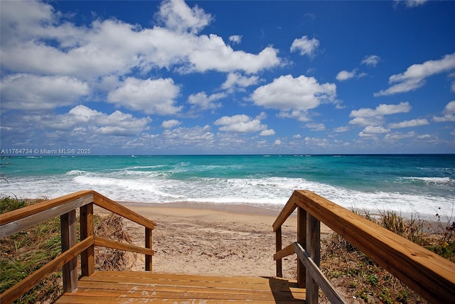 water view featuring local beach
