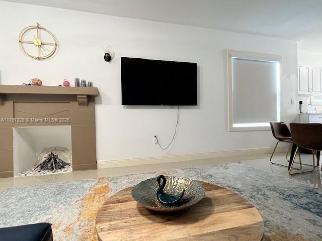 living room with baseboards