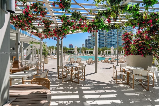 500 Alton Rd Unit 1201, Miami Beach, FL 33139 - pool featuring a pergola and a patio area