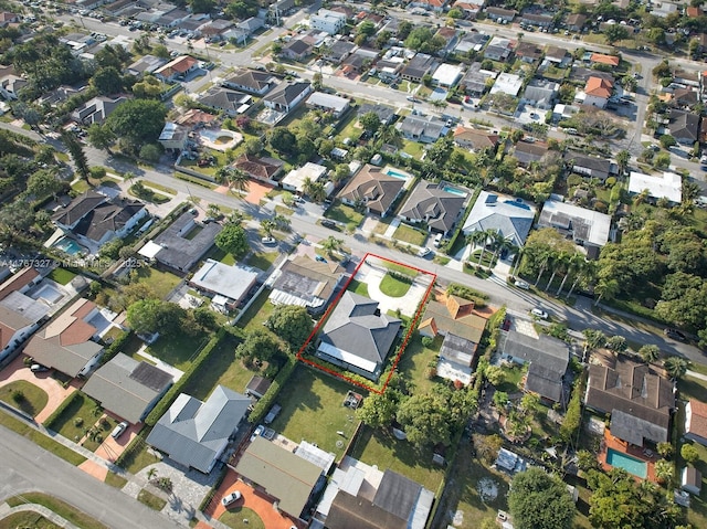 drone / aerial view with a residential view