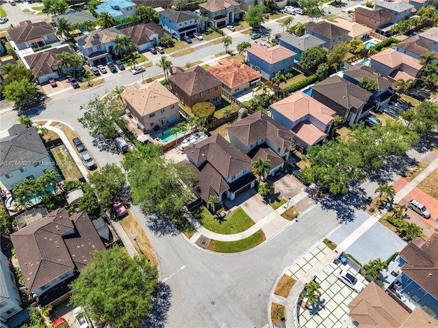 birds eye view of property with a residential view