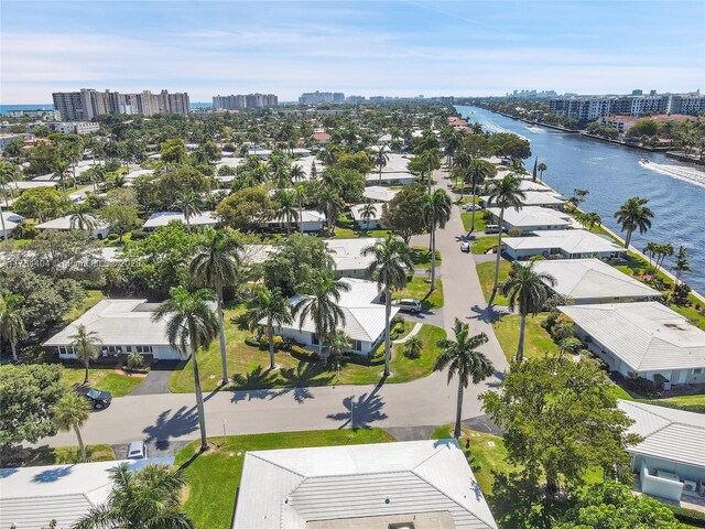 1431 S Ocean Blvd, Lauderdale By The Sea, FL 33062 - bird's eye view with a city view, a water view, and a residential view