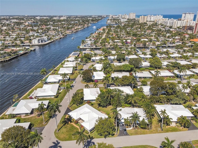 1431 S Ocean Blvd, Lauderdale By The Sea, FL 33062 - drone / aerial view featuring a city view, a water view, and a residential view
