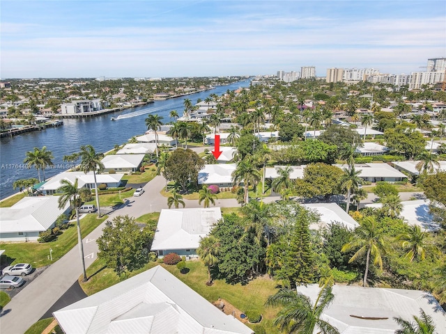 1431 S Ocean Blvd, Lauderdale By The Sea, FL 33062 - drone / aerial view featuring a water view and a residential view