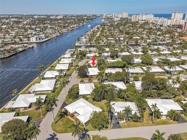 1431 S Ocean Blvd, Lauderdale By The Sea, FL 33062 - drone / aerial view featuring a city view, a water view, and a residential view
