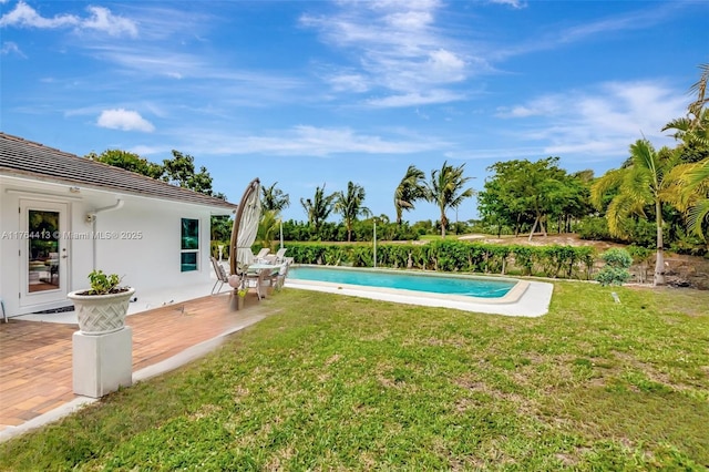 pool with a yard