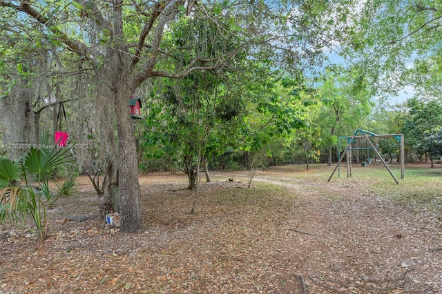 view of yard featuring playground community