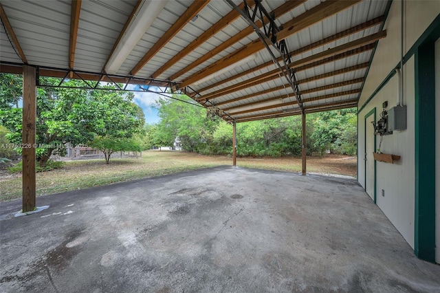 view of patio featuring a carport