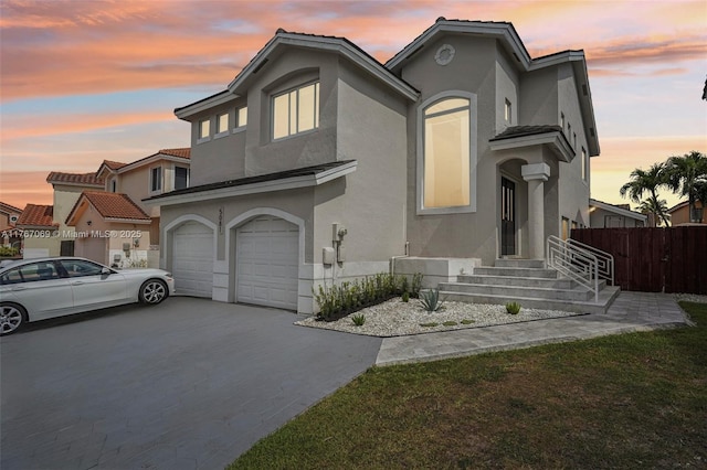5081 SW 154th Pl, Miami, FL 33185 - pool at dusk featuring a patio, fence, and french doors