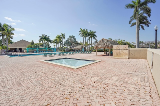 5081 SW 154th Pl, Miami, FL 33185 - community pool with a gazebo and a patio