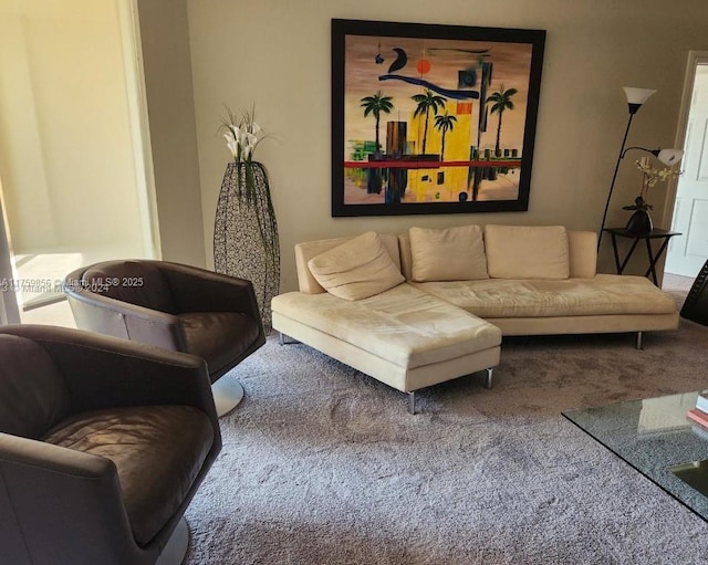 living room featuring carpet