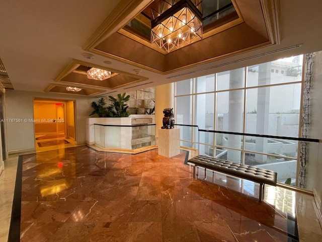 20281 E Country Club Dr Unit 810, Aventura, FL 33180 - reception with an inviting chandelier