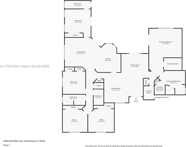 32006 SW 206th Ave, Homestead, FL 33030 - view of floor plan / room layout