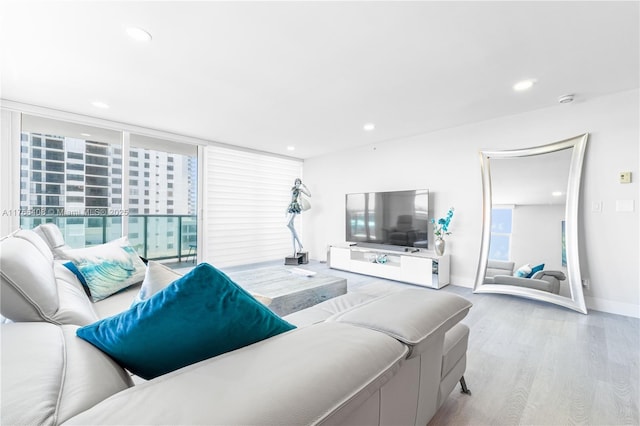 2501 S Ocean Dr Unit 536, Hollywood, FL 33019 - living room featuring wood finished floors and recessed lighting
