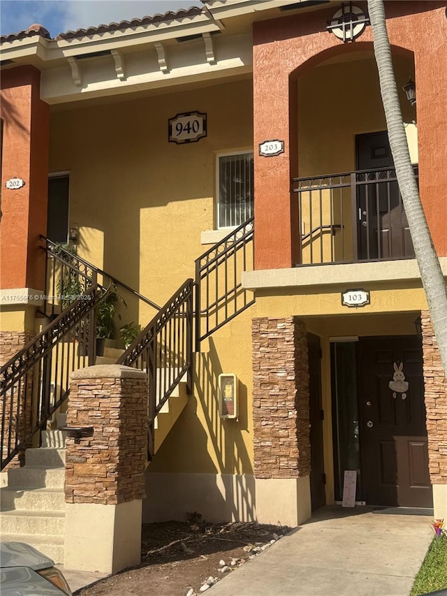 exterior space with stairs