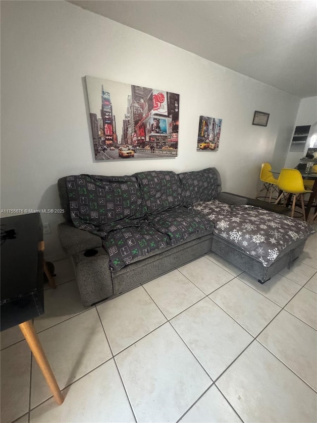view of tiled living room
