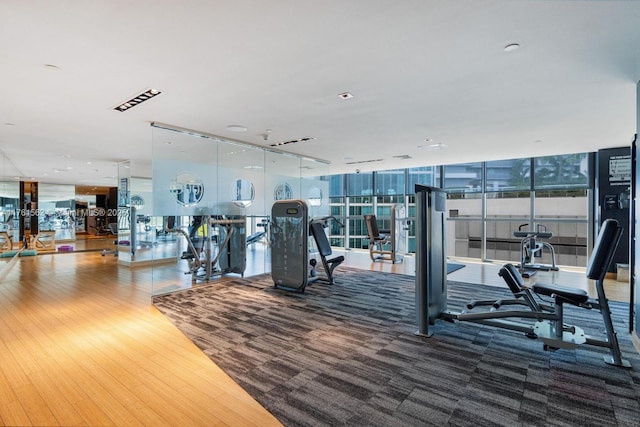 900 Biscayne Blvd Unit 4504, Miami, FL 33132 - exercise room featuring wood finished floors