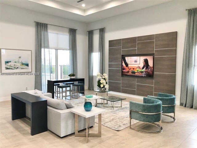 2737 SE 17th St, Homestead, FL 33035 - living area featuring recessed lighting and a tray ceiling