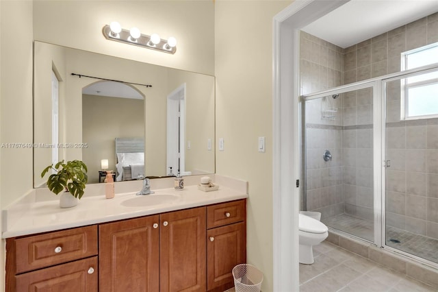 983 SW 143rd Ave Unit 1403, Pembroke Pines, FL 33027 - ensuite bathroom featuring vanity, a stall shower, and tile patterned flooring