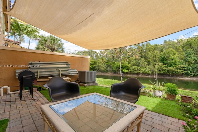 983 SW 143rd Ave Unit 1403, Pembroke Pines, FL 33027 - view of patio / terrace featuring a water view and area for grilling