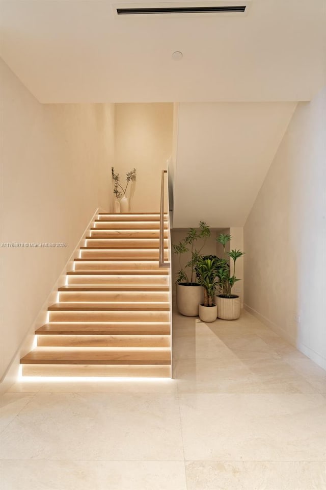 stairs with baseboards