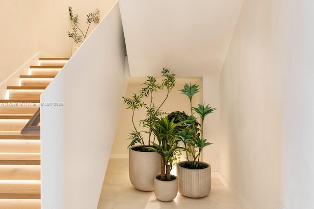 staircase with baseboards