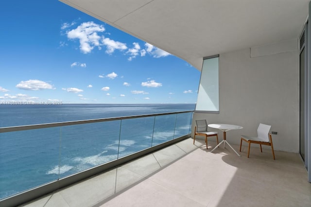 balcony with a water view