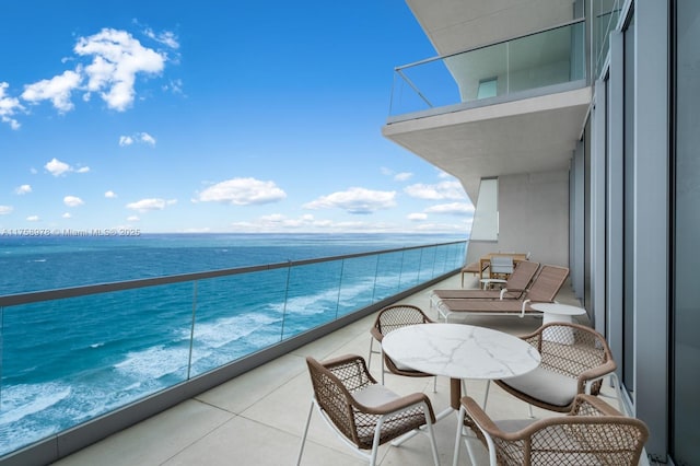 balcony with a water view