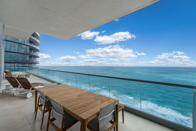 balcony with a water view