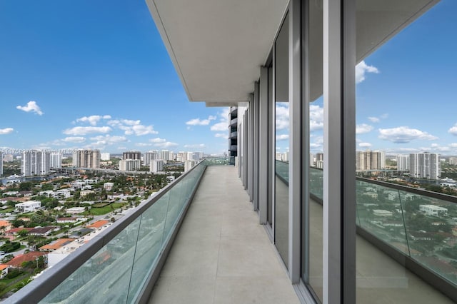 balcony featuring a view of city
