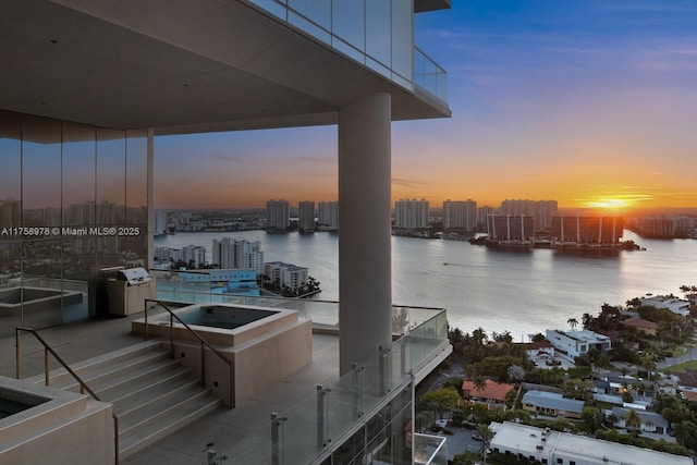 water view with a view of city