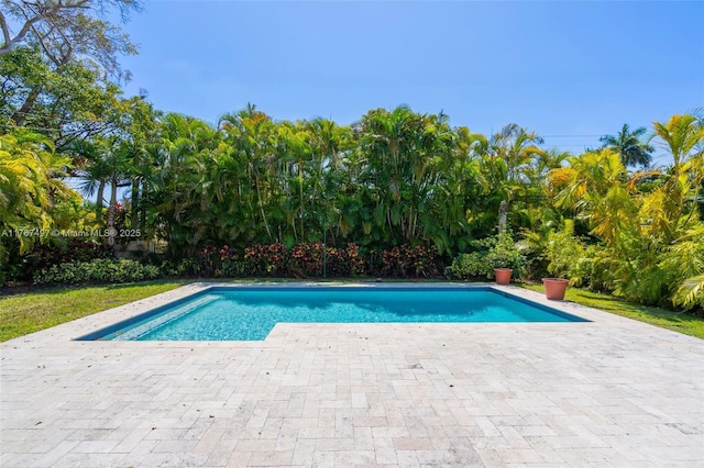 pool with a patio