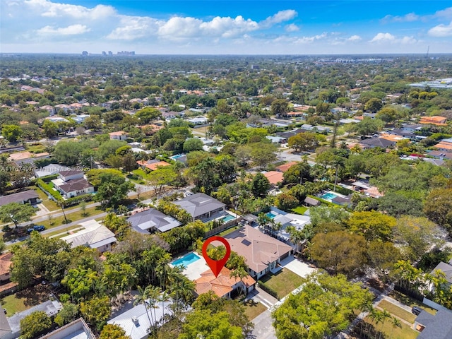 aerial view with a residential view