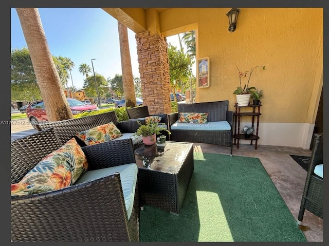 view of patio featuring an outdoor hangout area