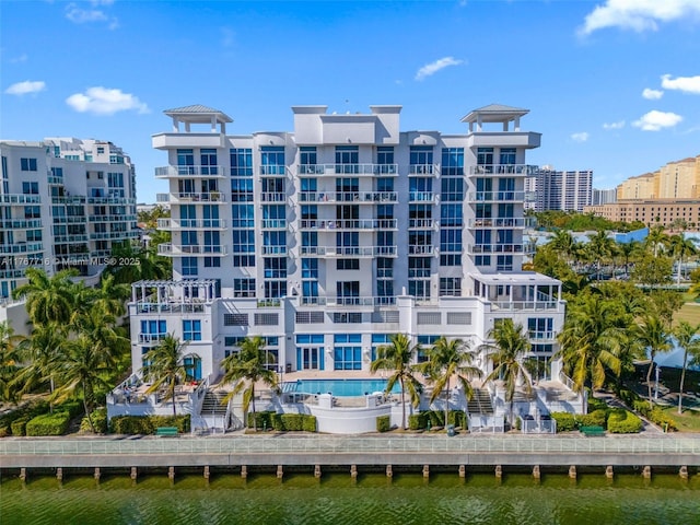 view of property with a water view