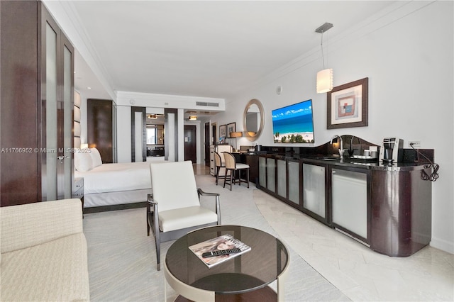 4391 Collins Ave Unit 1618, Miami Beach, FL 33140 - interior space with marble finish floor and crown molding