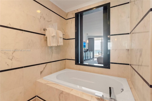 4391 Collins Ave Unit 1618, Miami Beach, FL 33140 - full bath featuring tile walls and a garden tub