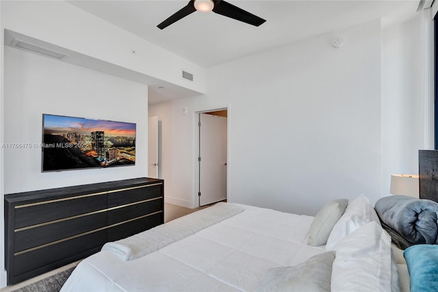 601 NE 1st Ave Unit 5115, Miami, FL 33132 - bedroom with ceiling fan