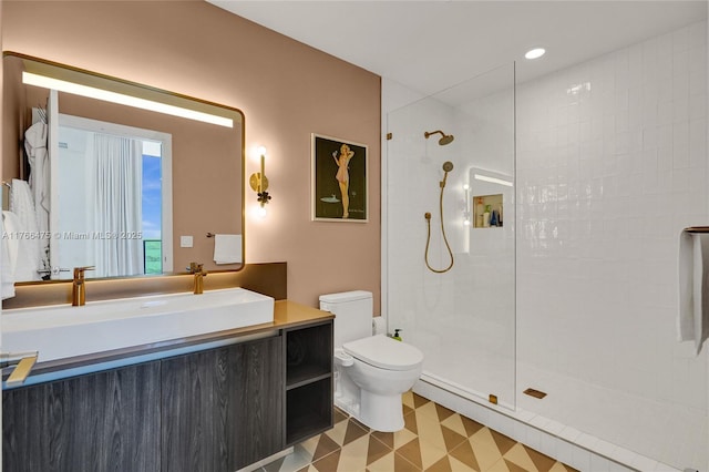 601 NE 1st Ave Unit 5115, Miami, FL 33132 - full bath featuring toilet, a walk in shower, tile patterned floors, and vanity