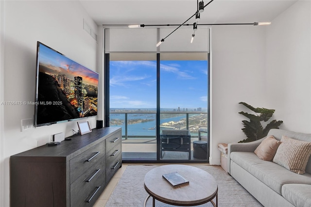 601 NE 1st Ave Unit 5115, Miami, FL 33132 - living room with a wall of windows