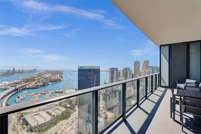601 NE 1st Ave Unit 5115, Miami, FL 33132 - balcony with view of marina, a water view, and a view of city